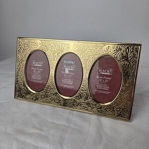 Black’s Triple Brass Photo Frame | Oval | 2.5” x 3.5”